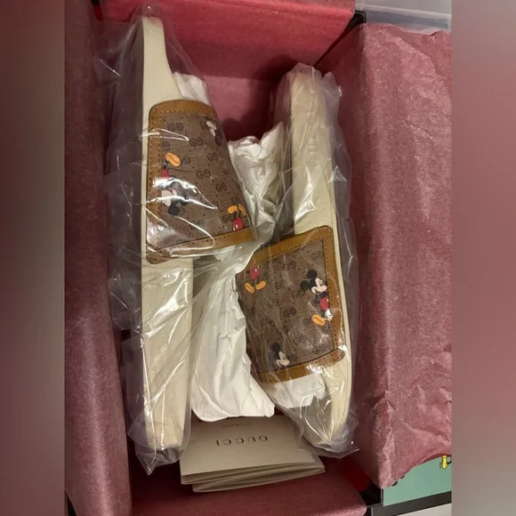 GUCCI DISNEY x MICKEY MOUSE SIGNATURE GG SANDALS SLIDES SZ 9 MEN SZ 11 US 41 IT - Picture 11 of 15